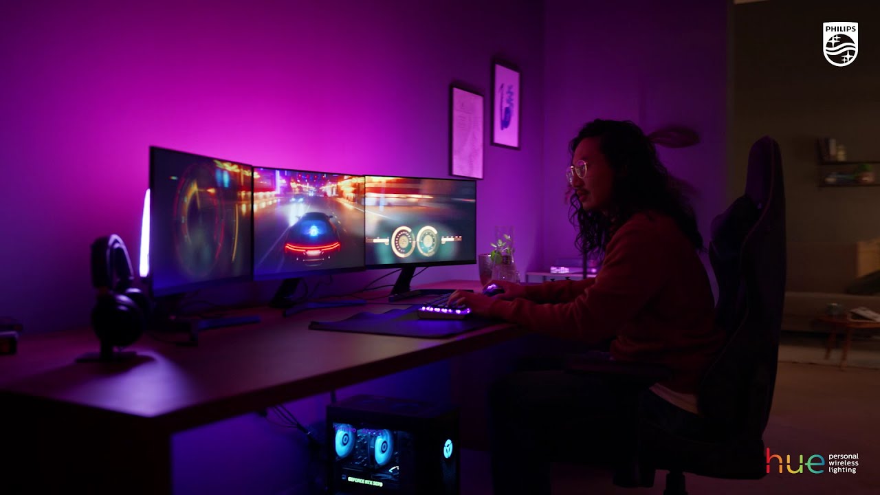 Phillips Play gradient lightstrip |  PC gaming setup